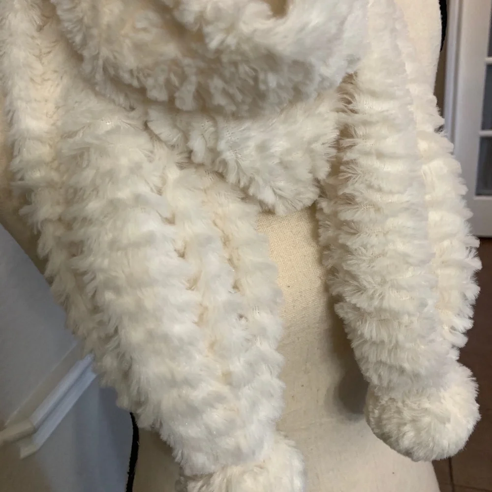 Posh Plush off white super soft cozy scarf